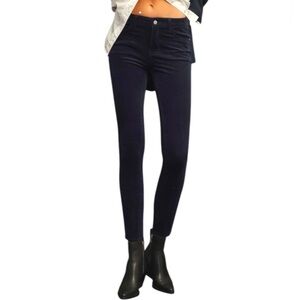 GAP 1969 Corduroy Pants Legging Jean True Blue Bottom Hem Side Zipper Sz 0